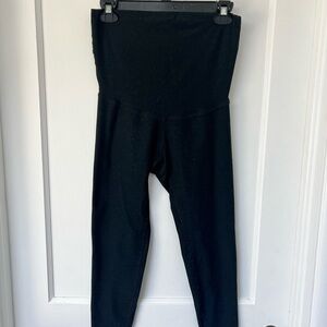Beyond Yoga Beyond the Bump High Waist Black Maternity Leggings